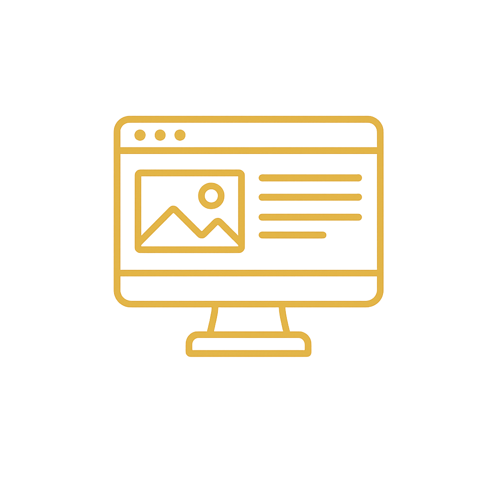 Icono de presencia digital y desarrollo web