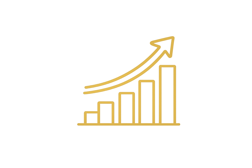 Icono de crecimiento estratégico empresarial